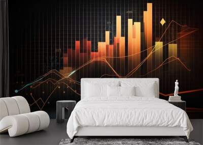 Increasing Graph Upward, charts climbing, increasing profits [Generative AI]  Wall mural